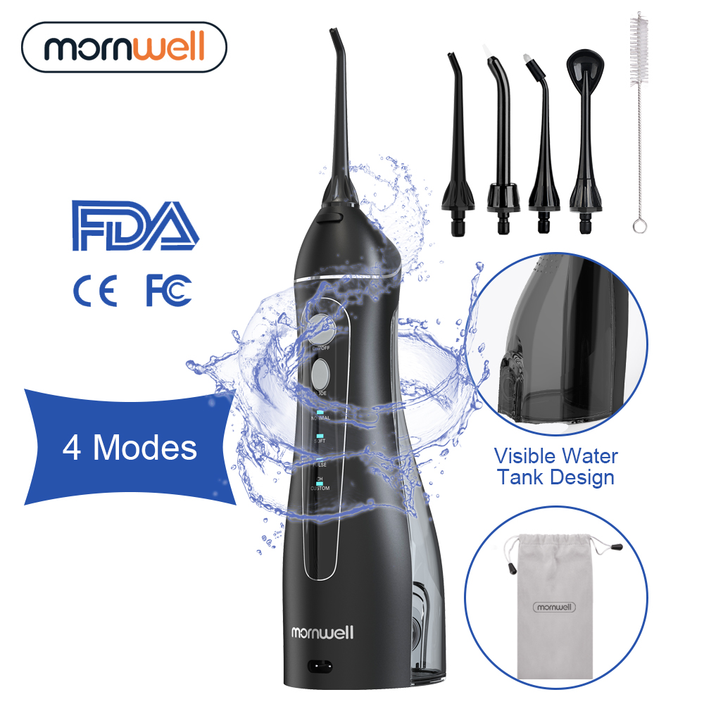 4 Modes Portable Oral Irrigator 5 Nozzles Cordless Water Dental Flosser USB Rechargeable Water Jet Floss Tooth Pick 200ml
