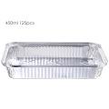 125pcs 450ML Disposables Aluminum Foil Pan Containers With Cardboard Lids Picnic Camps For Take-Out Cooking Roasting Bake