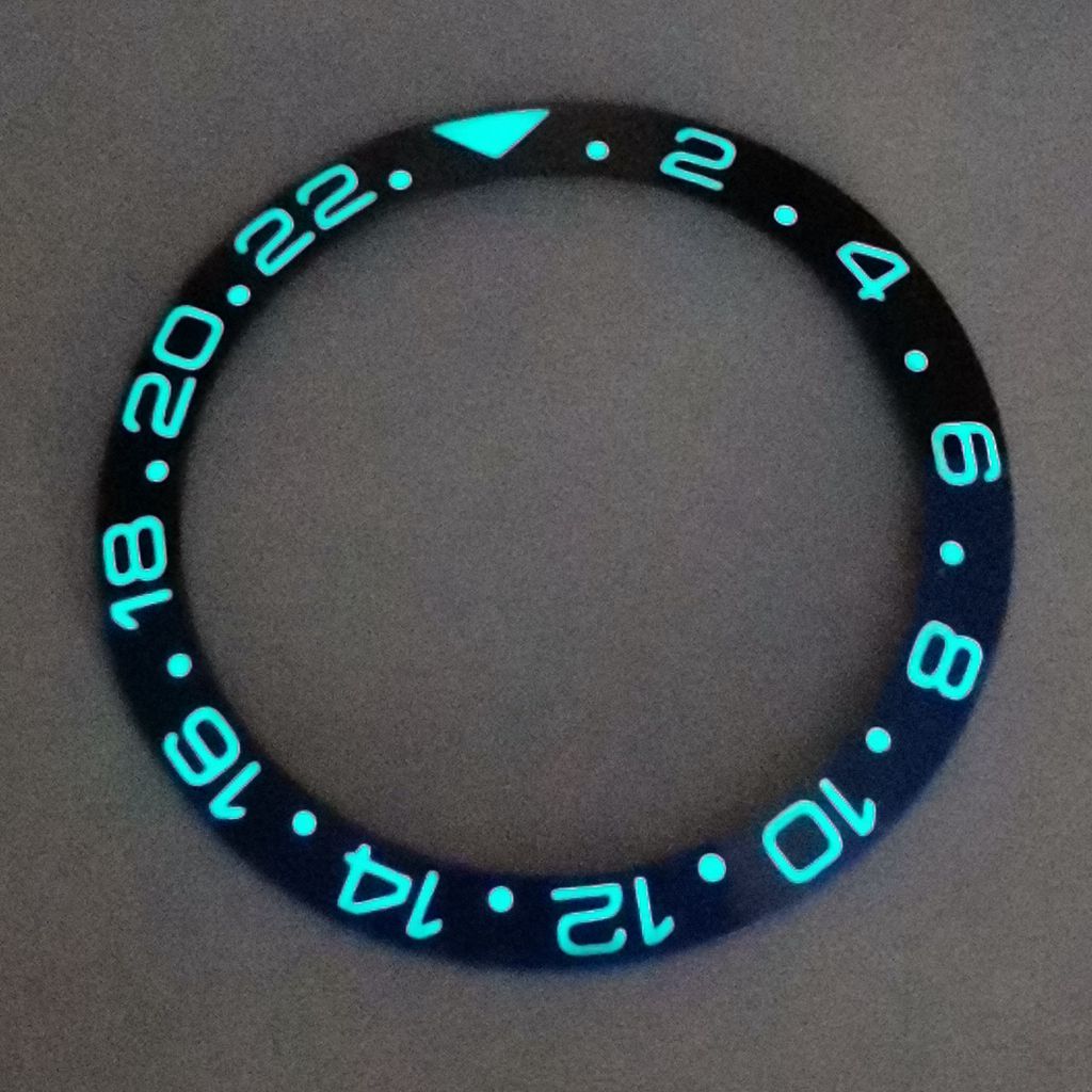 38mm Super Luminous Watch Bezel Insert Black Blue GMT Ceramic Bezel Ring Insert Watch Parts Fits For 40mm GMT Watches