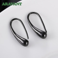 925 Silver Earring Black Teardrop/Water Drop/Raindrop Dangle Earrings For Women Men Fashion Jewelry Gifts 4 Colors