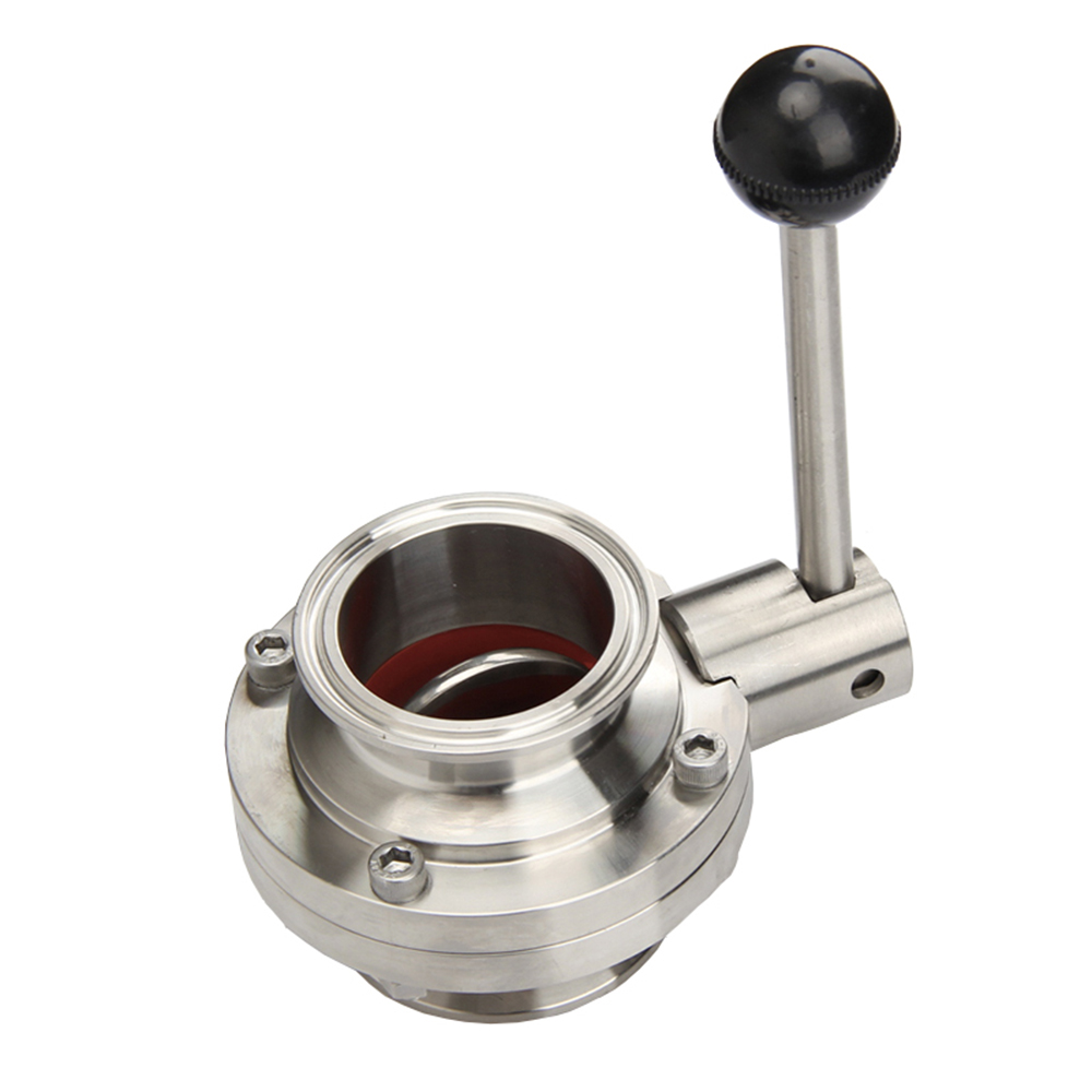 1PCS 19mm/25mm/32mm/38mm SS304 Stainless Steel Sanitarytype 1.5" Three-Clip Butterfly Valve Homebrew Beer Dairy Products