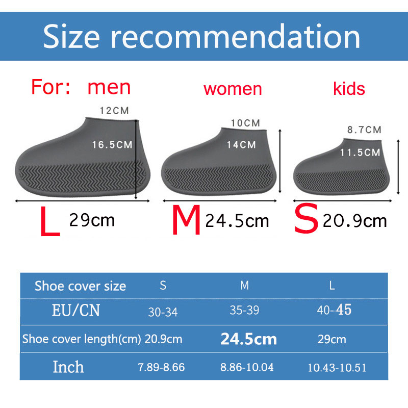Waterproof Shoe Covers Dust Covers Cycling Rain Reusable Overshoes Silicone Latex Elastic Shoe Covers Protect Shoes Accessories