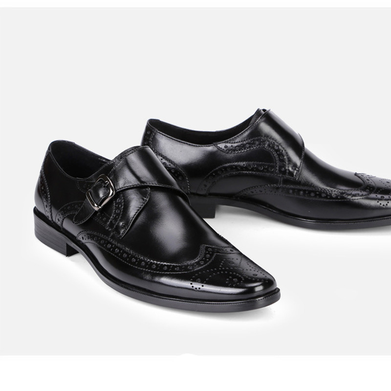 men dress Shoes Fashion Brogue Men genuine Leather Formal oxfords Shoes Man Comfortable Office wedding Party shoes men Footwear