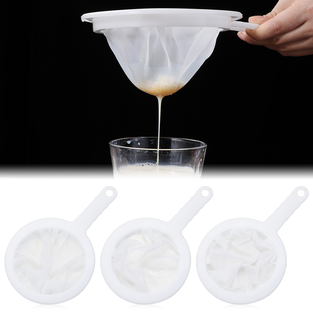100/200/400 Mesh Nylon Filter Mesh Fine Coffee Milk Strainer Spoon For Soy Yogurt Kitchen Dining Gadgets Net Strainer