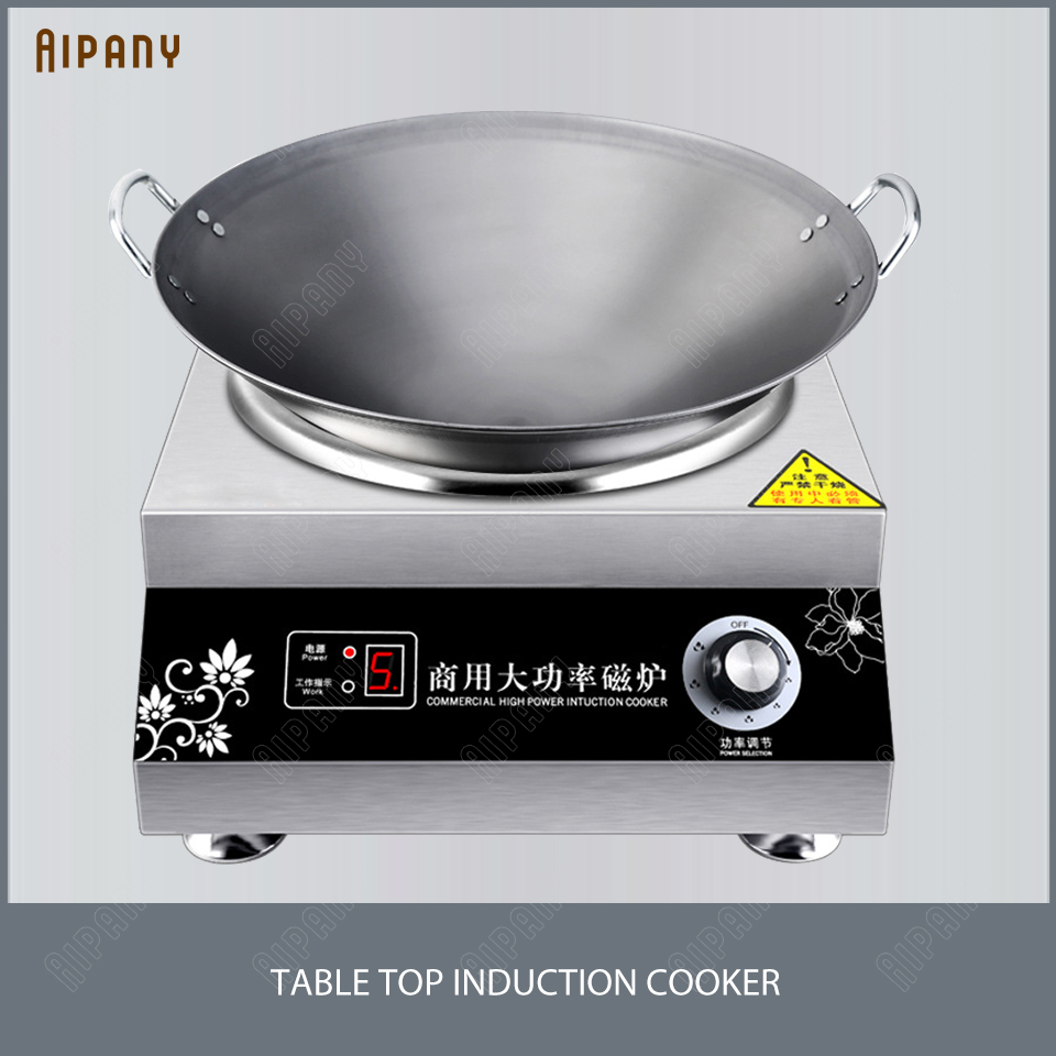 ZD3500-1 3500w 5000w Single Wok Commercial Induction Cooktop Curved Surface