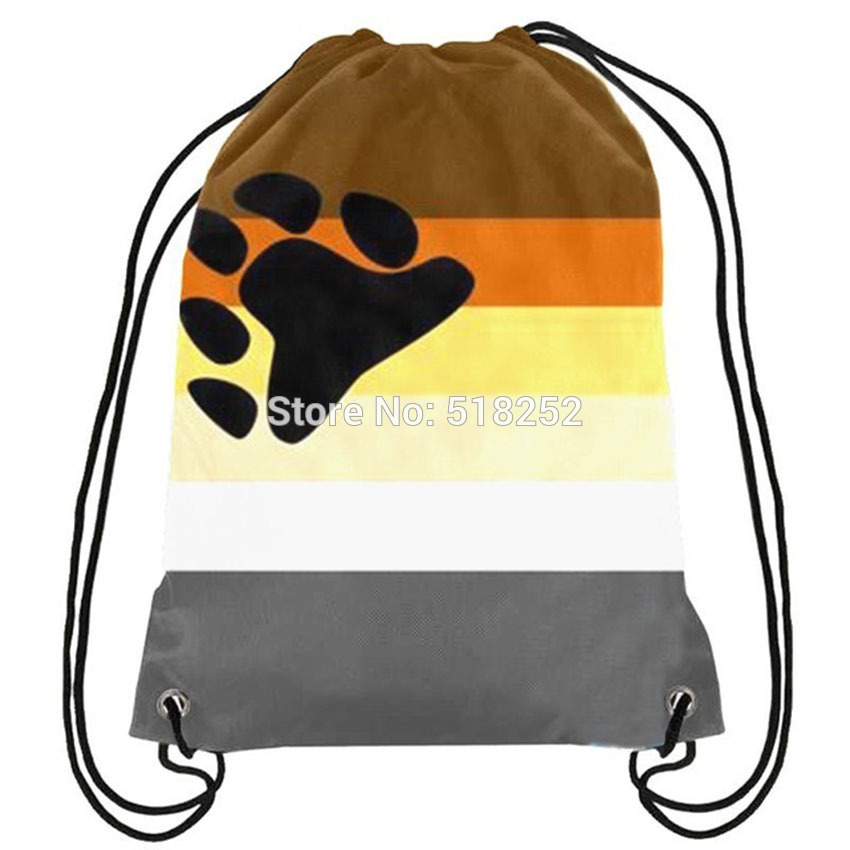 Pride Gay Rainbow Drawstring Backpack Pink LGBT Bag Sports Customize 35x45cm Polyester Digital Printing,Free Shipping