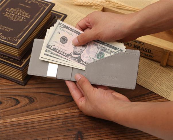 Money Clip Wallet Mens Leather Magic Credit Card Id Holder Solid Color Money Clip Wallet Ninety Percent Off Soft Money Clips Fun