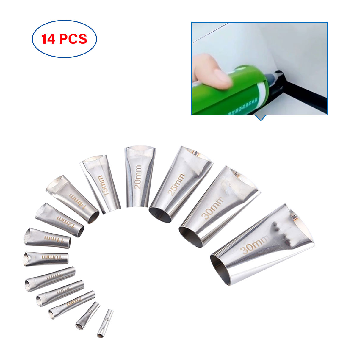 14 Pcs Caulking Finisher Caulk Nozzle Applicator Stainless Steel Sealant Finishing Tool Kit Kitchen Bathroom Window Sink Joint