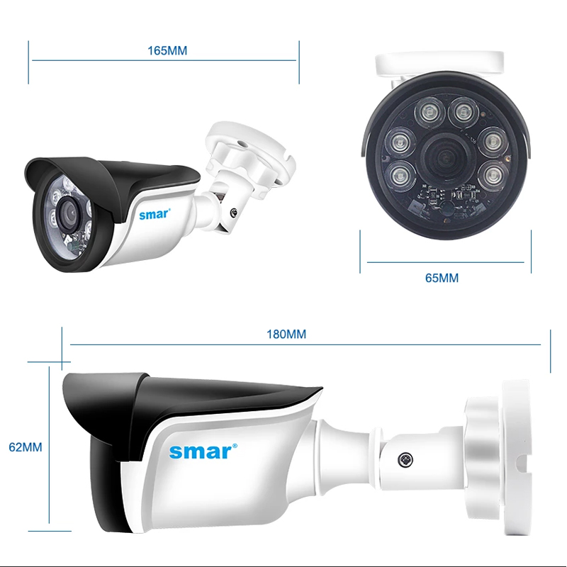 Smar HD 4CH 1080N 5in1 AHD DVR Kit 2MP CCTV System 720P/1080P Indoor Outdoor Waterproof Bullet Camera Security Surveillance Kit