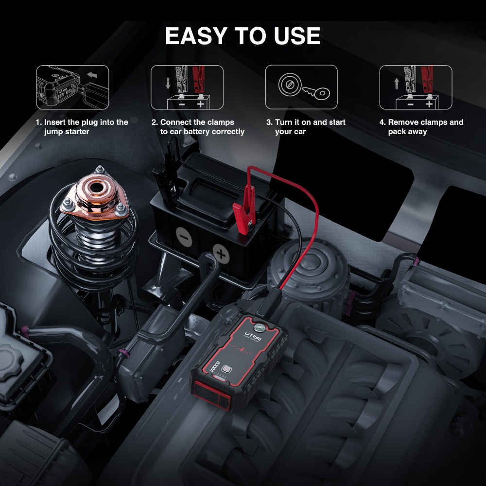 UTRAI Jump Starter Car Booster Power Bank Battery 2000A 12V Auto Starting Device Car Starter Charger Emergency Battery Starter