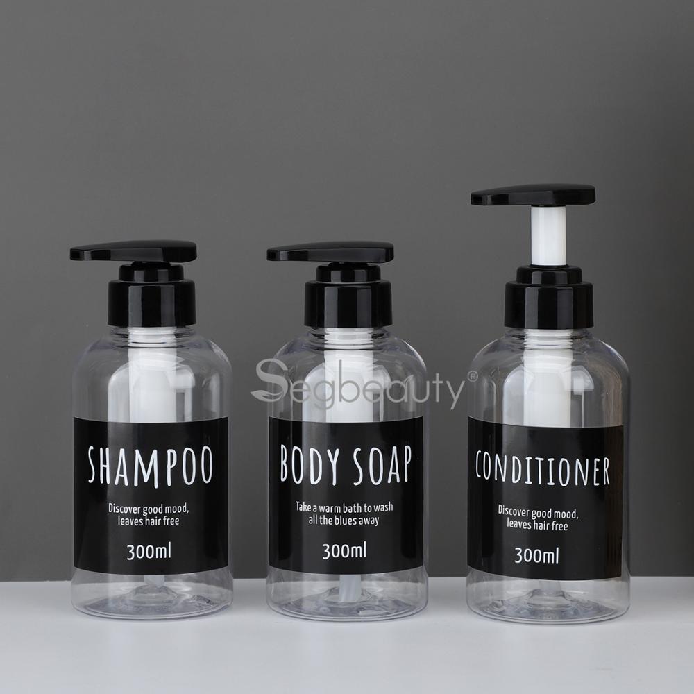 Segbeauty 3pcs 300ML 500ML Soap Dispenser Bottle Bathroom Shampoo Bottle Large-capacity Press Type Lotion Body Soap Bottle Set