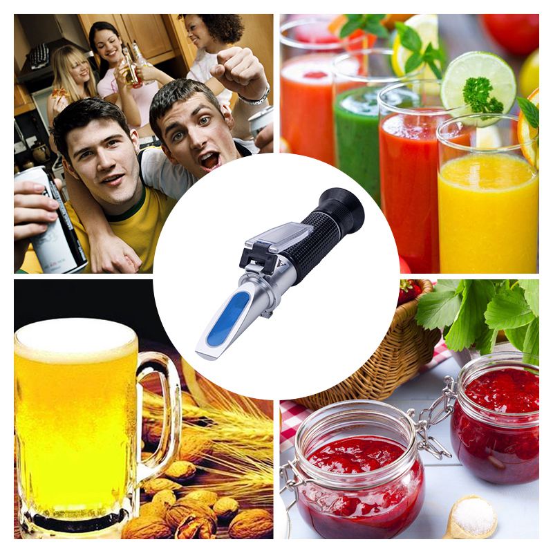 Beer Wort and Wine Refractometer, Dual Scale - Specific Gravity 1.000-1.120 and Brix 0-32%, Replaces Homebrew Hydrometer (Alumin