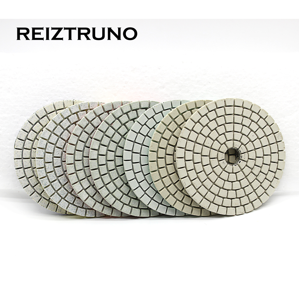 Reiztruno 5 Inch 125mm Wet Polishing Pads white Resin bond Diamond Grinding Disc for marble,granite,quartz and other stone,1pc