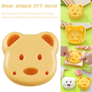 1PCS Little Bear Shape Sandwich Mold Bread Biscuits Embossed Device Cake Mold Maker DIY Mold Cutter High Quality Random Color