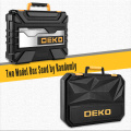 DEKO Hand Tool Set General Household Hand Tool Kit with Plastic Toolbox Storage Case Socket Wrench Screwdriver Knife