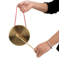 Hand Gong Cymbals with Wooden Stick Chapel Opera Percussion Musical Instrument Traditional Chinese Folk Musical Toy