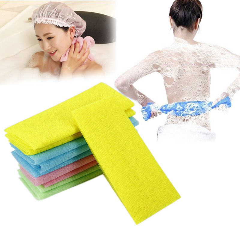 1pc Nylon 30 x 90cm Bath Body Cleaning Towel Exfoliating Bath Shower Washing Scrubbing Towel Scrubbers Random Color Tool