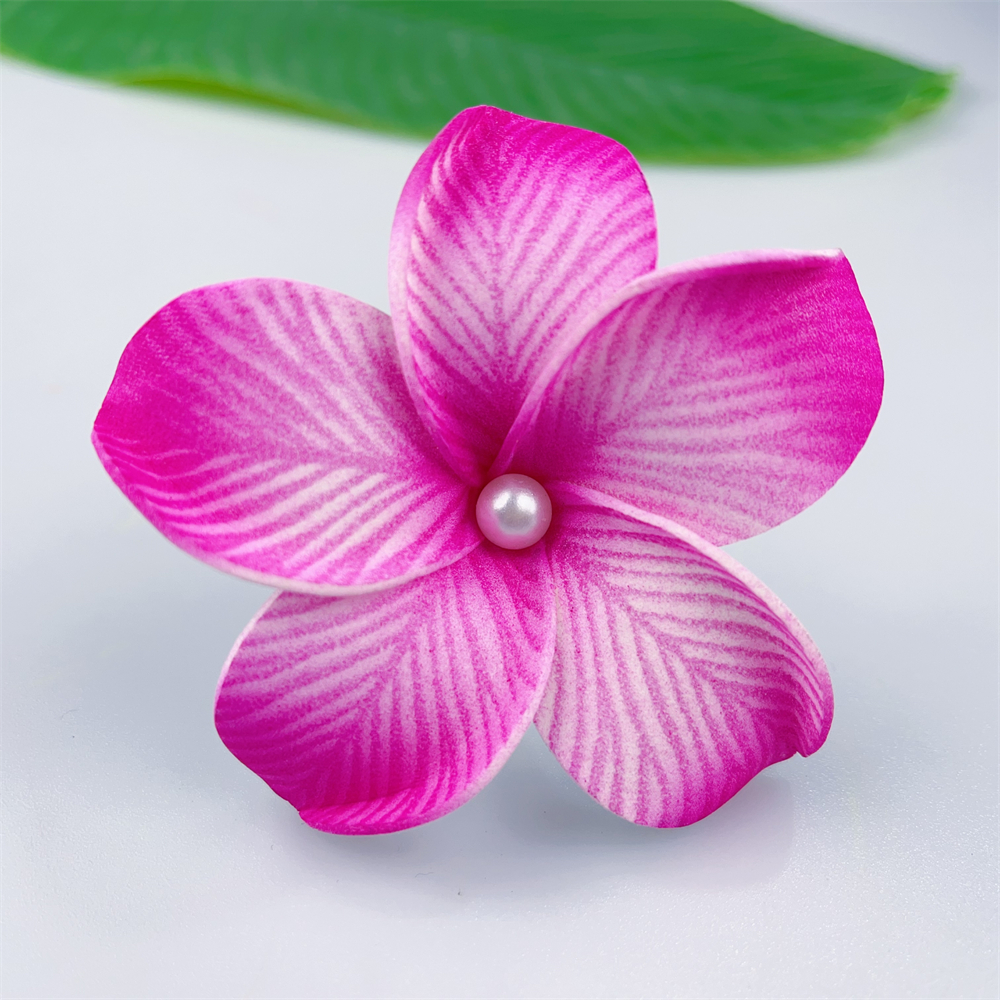 Kn Hf019b Wt Plumeria Hair Pick