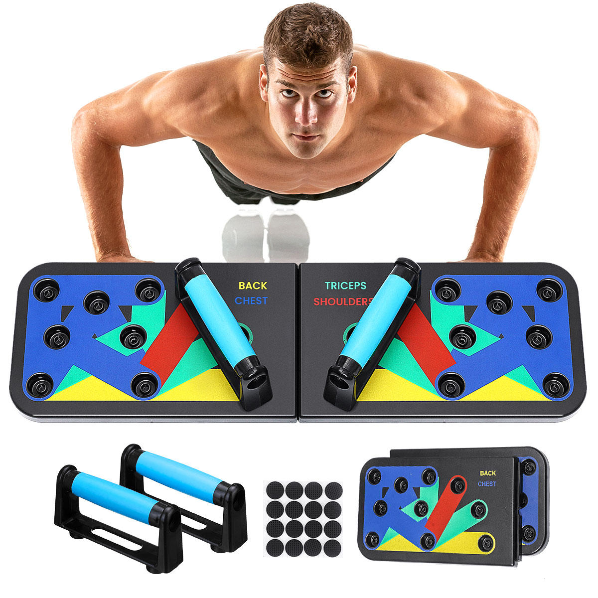 12 in 1 Push Up Board with Instruction Print Body Building Fitness Exercise Tools Men Women Push-up Stands For Gym Body Training