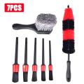7pcs Wheel Tire Brush Car Detailing Kit Soft Wheel Brush Car Wash Kit Automobile Tire Brush Car Washing Cleaning Accessories