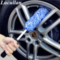 Lucullan Top Microfiber Premium Wheels Brush Non-Slip Handle Easy to Cleaning Rims Spokes Wheel Barrel & Brake Caliper