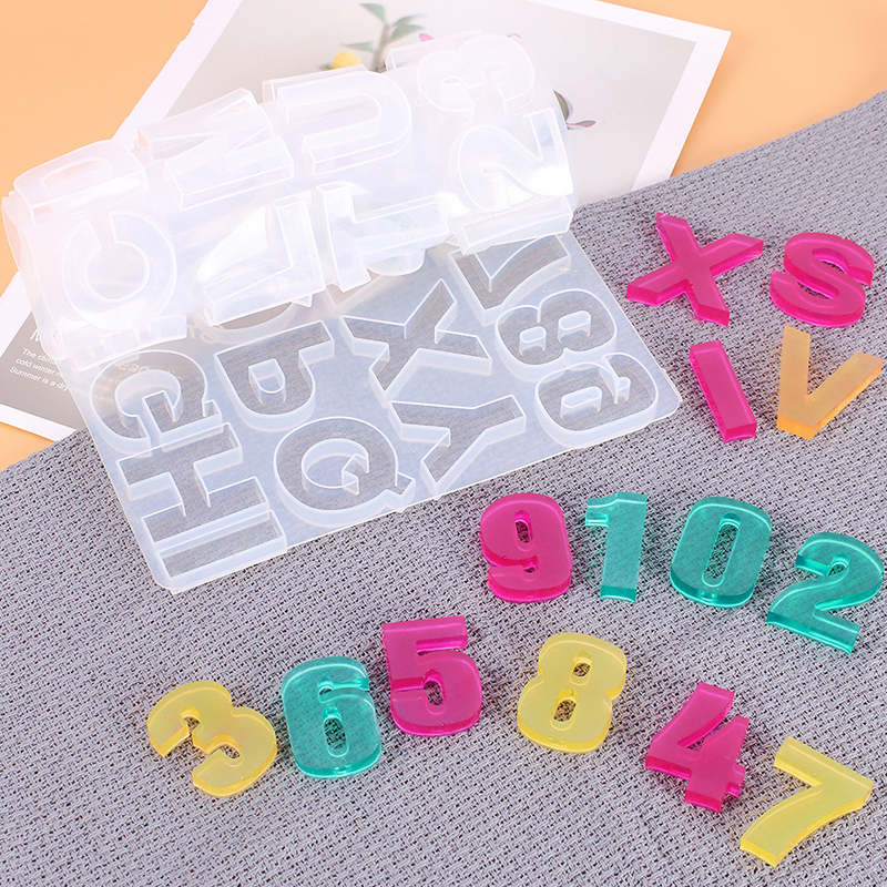 Digital English Alphabet Epoxy Resin Molds Mixed Style Silicone Casting Molds For DIY Jewelry Making Findings Supplies Component