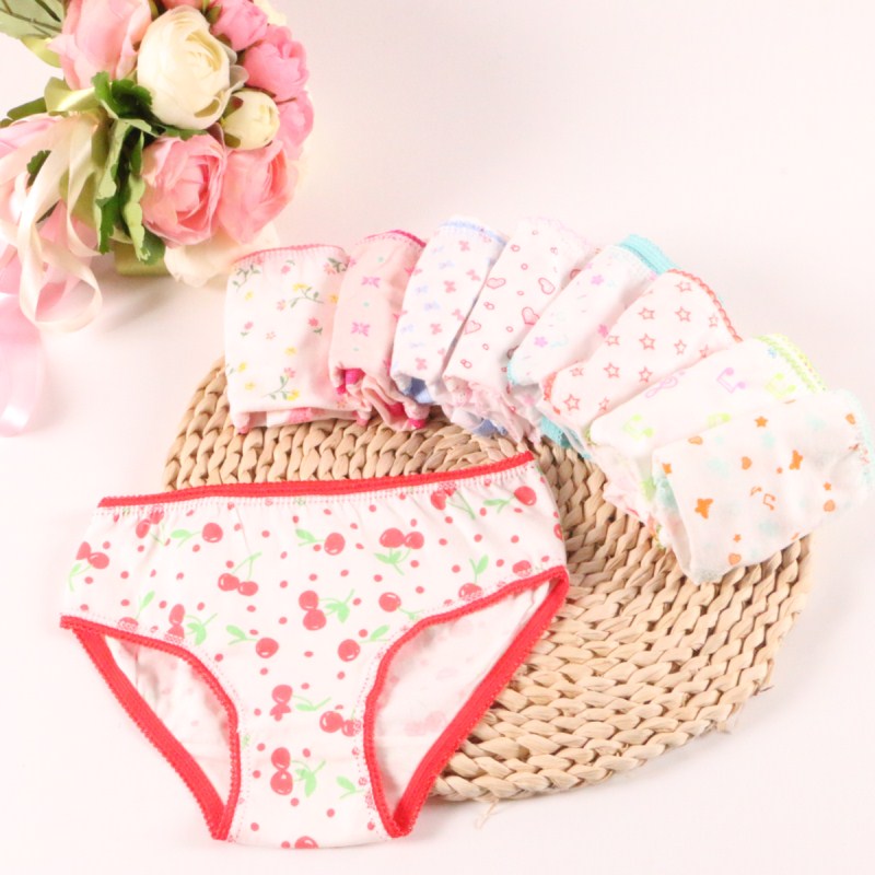 4pcs Girl Panties Kids Underwear Baby Pants Shorts Briefs Cotton Underpants 2-12Years