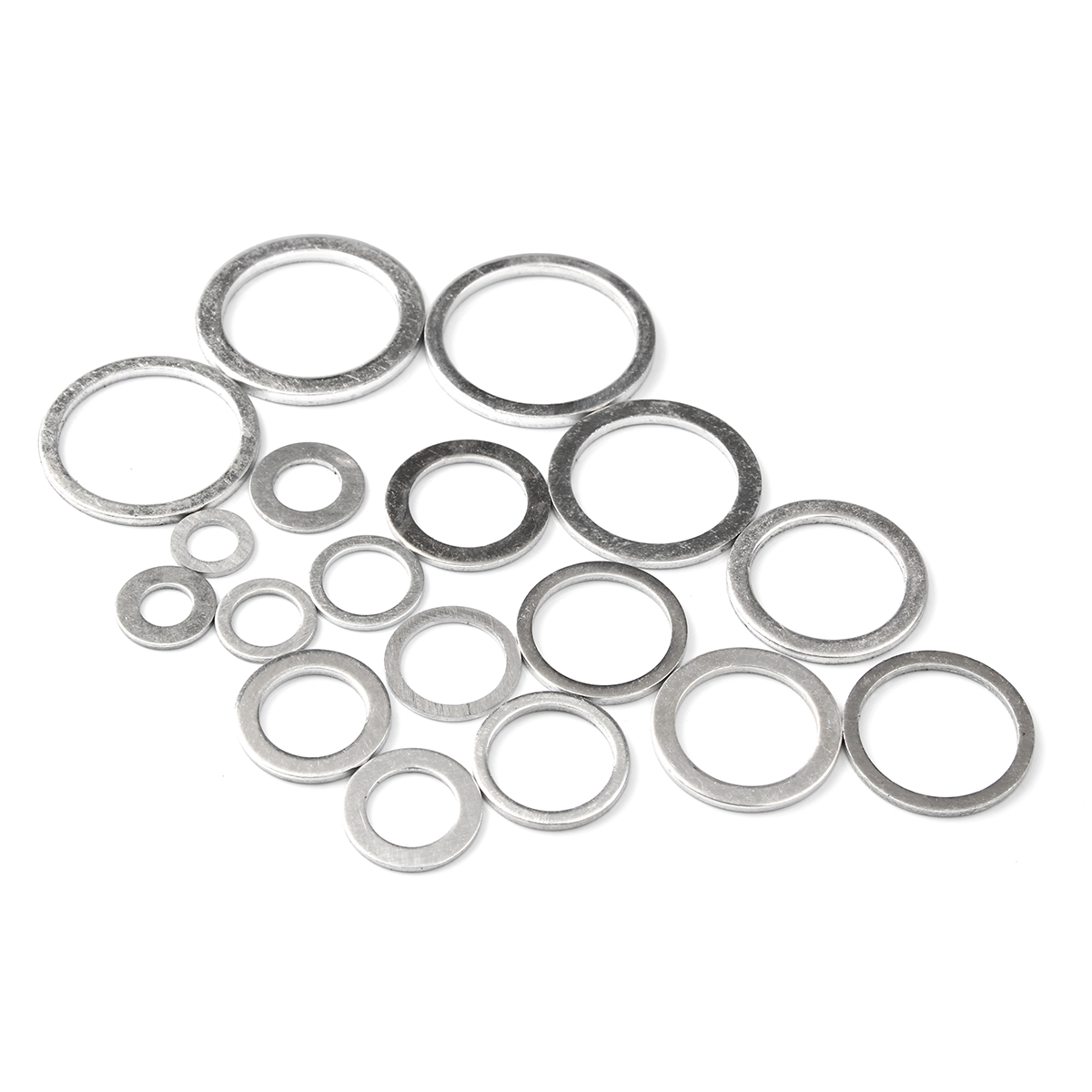 450Pcs Gaskets Washers Gasket Aluminum Flat Metal Washer Gasket Assorted Aluminum Sealing Rings set With Box