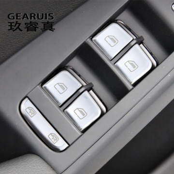Car Styling For Audi A4 B8 S4 A5 S5 RS4 Interior Door Window Glass Switch Buttons Frame Covers Stickers Trim Auto Accessories