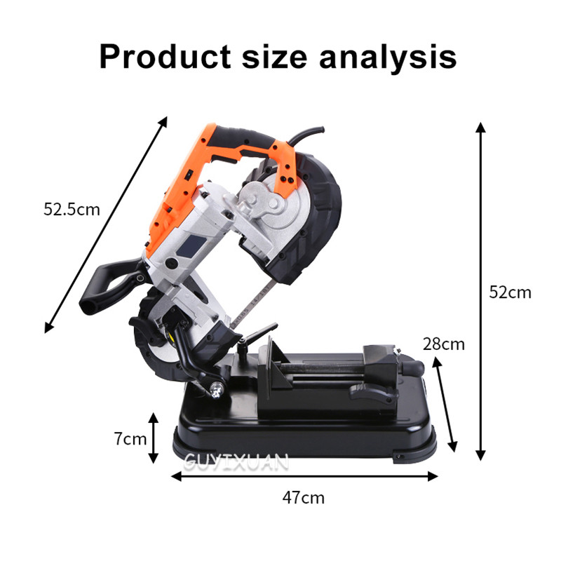 Band saw machine small household 45 degree woodworking stainless steel sawing machine small desktop metal cutting machine