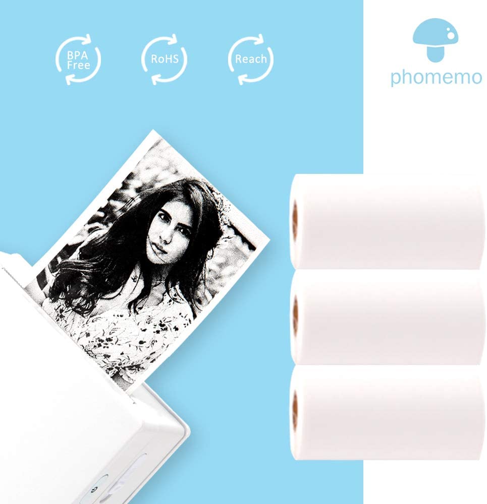 6 Rolls Phomemo White Self-Adhesive Thermal Paper for Phomemo M02/M02S/M02Pro Sticker Machine Printable Paper Roll Free Shipping