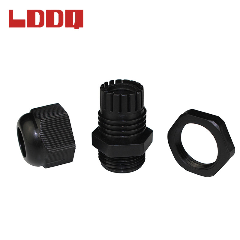 LDDQ 100pcs Nylon Plastic Waterproof Cable Gland PG11 for 5-10mm Cable Black and White Optional Cable Connector Joints Promotion
