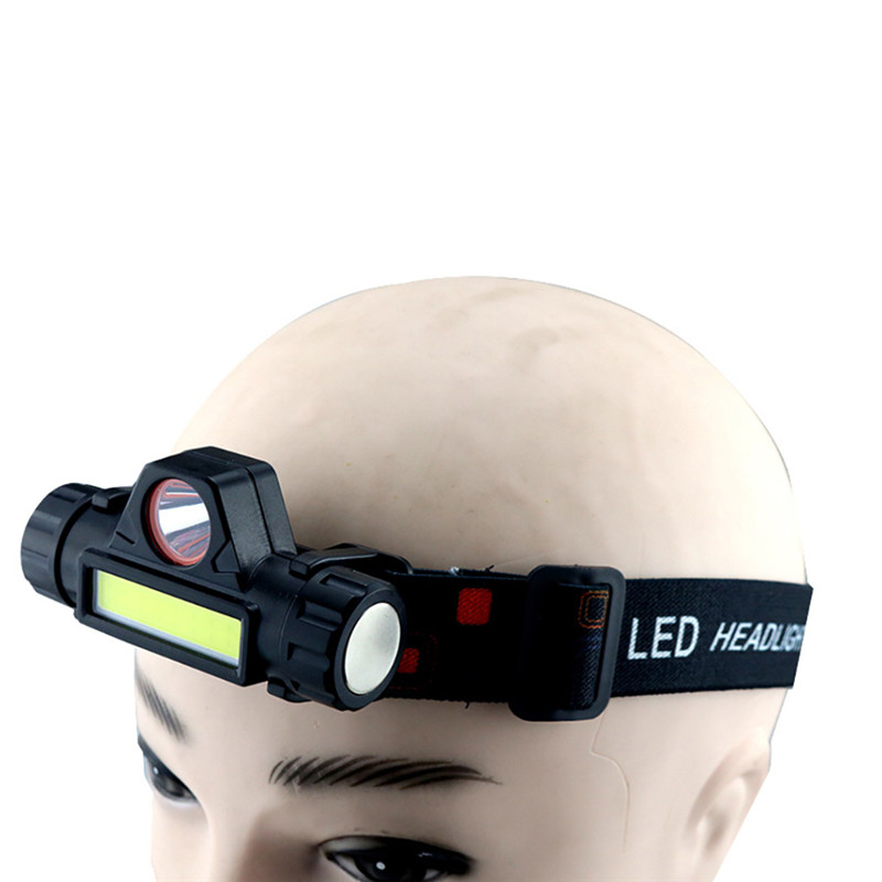 XANES 1200LM Q5+COB Stepless Dimming LED Headlamp Kit with 18650 Battery USB Cable Mini High Power USB Rechargeable Magnetic F