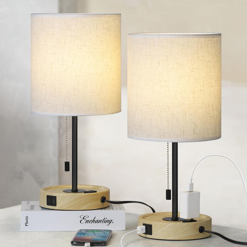 Bedroom Nightstand Reading Lamps with Charging Ports