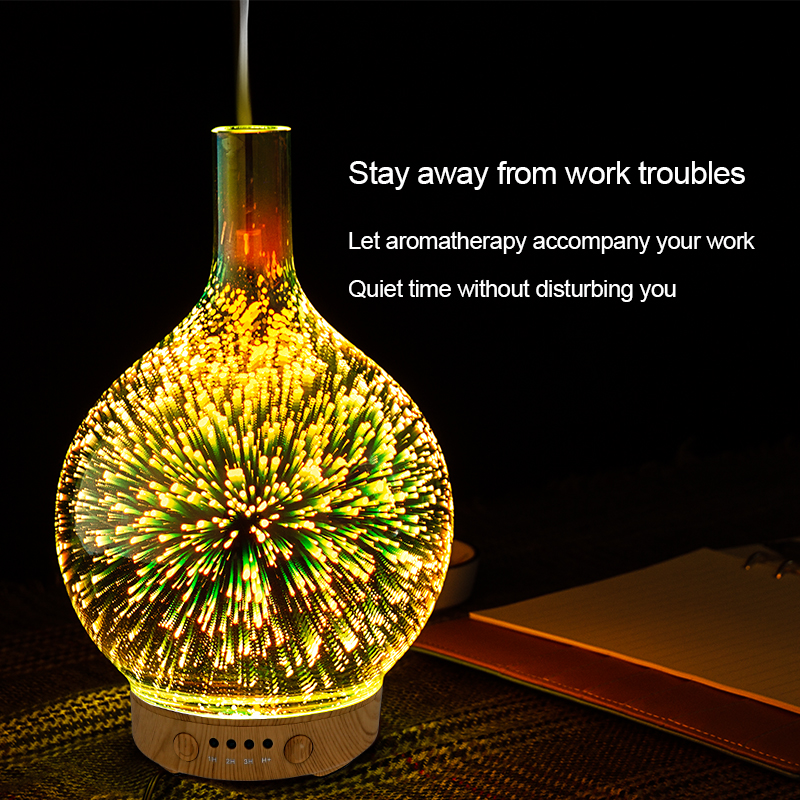 LED 3D Decorative Art Light AC 100-265V Aromatherapy Air Humidifier Table Lamp Colorful Firework Atmosphere For Bar Restaurant