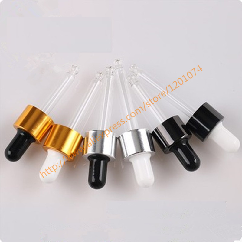 30ml square clear Glass bottle with aluminum dropper lid,essential oil container,cosmetic Oil vial
