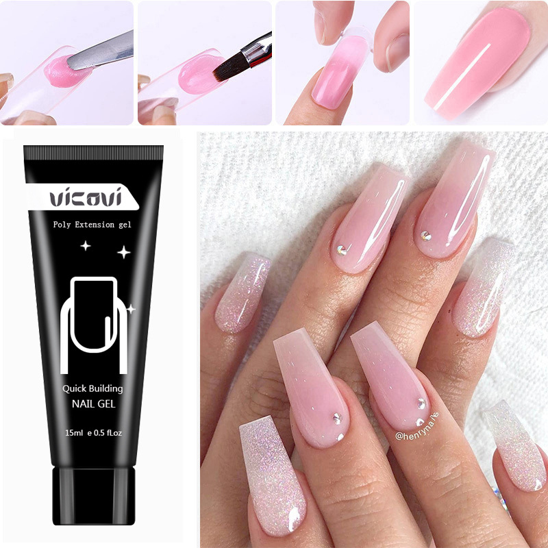 9 Colors Nail Extension Gel French Nail Extension Poly Manicure Gel Builder UV Gel UV Gel Nails Poly Stretch Glue TSLM1