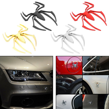 Areyourshop Auto Car Sticker Metal Badge Emblem Spider Shape 3D Car Decal Sticker DIY Universal Accessories Parts
