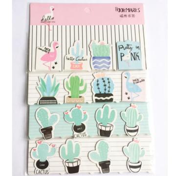 4 pcs/pack Cactus Plants Flamingo Magnet Bookmark Paper Clip School Office Supply Escolar Papelaria Gift Stationery