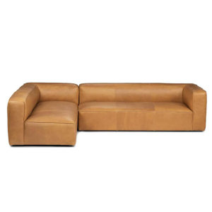 Mello Taos Tan Leather Left Sectional Sofa