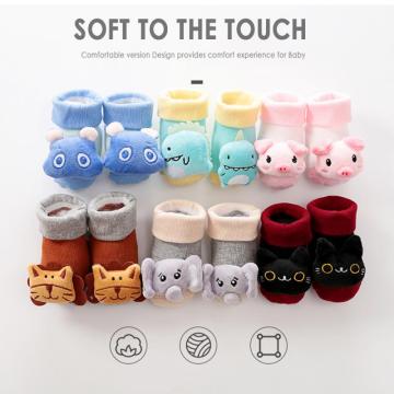 New Cartoon Baby Socks Anti-Slip Newborn Rattle Socks Cute Autumn Floor Cotton Socks Warm Boots For Boys Girls Infa Socks