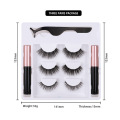 JIEYUMAY 3d Magnetic Lashes 3 pairs Magnetic Eyelashes and Eyeliner Set Natural Long In Bulk Wholesale Magnetique Tweezer Kit