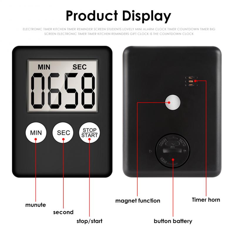 Kitchen Timer Cooking Count Up Countdown Alarm Magnet Clock Super Thin LCD Digital Screen