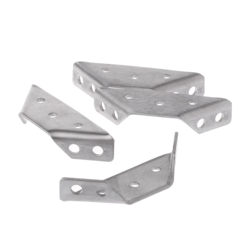 4PCS Stainless Steel Angle Corner Brackets Fasteners Protector Right Angle Corner Stand Supporting Furniture Hardware