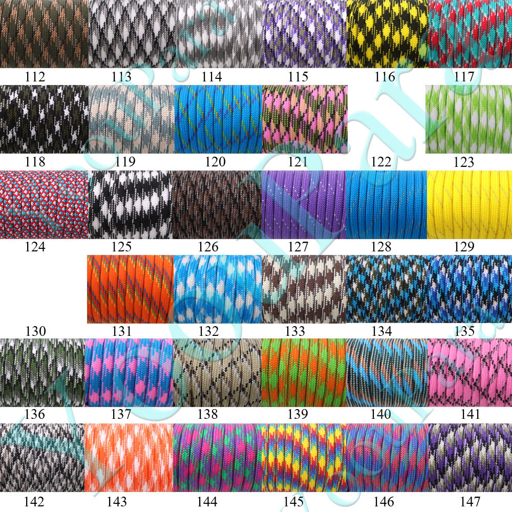 Wholesale 100FT/Spools * 30 Pcs Parachute Cord 550 Type Paracord Lanyard Rope Mil Spec 7 Strand Outdoor Parachute Cord