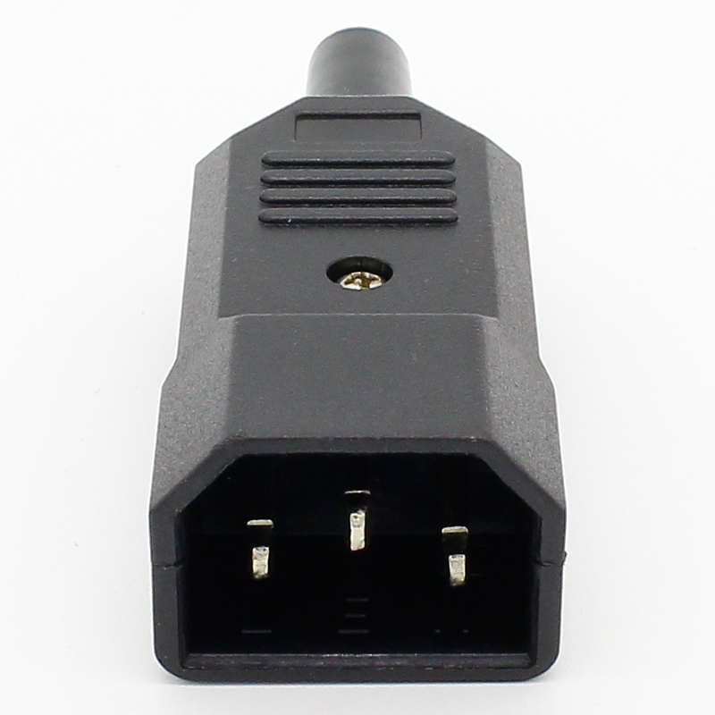 10pcs New Wholesale Price 10A 250V Black IEC C13 Male Plug Rewirable Power Connector 3 pin ac Socket