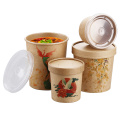 Kraft paper bowls cups wholesale price paper packaging takeaway custom logo cup for hot food