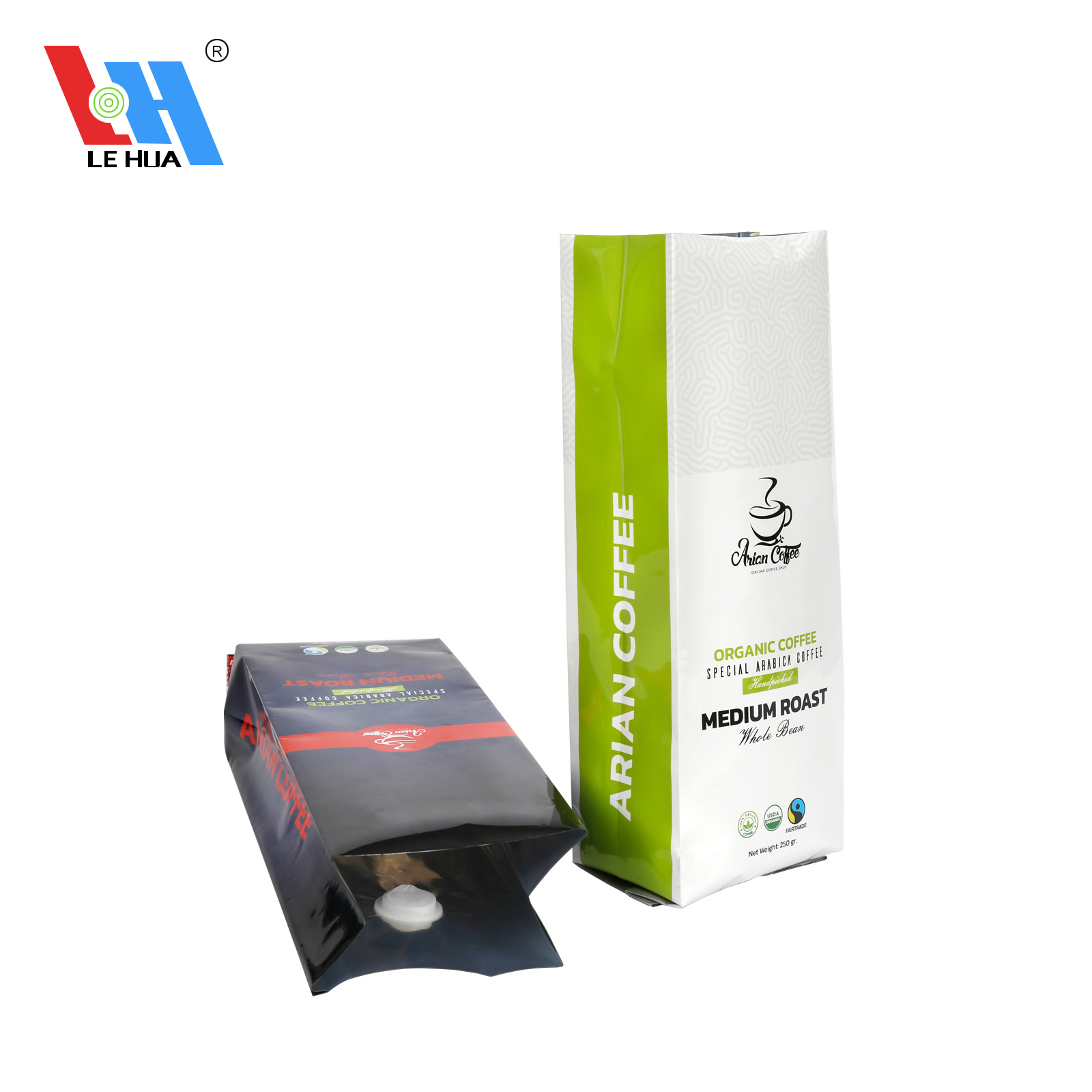 gusseted Coffee beans pouch with Valve