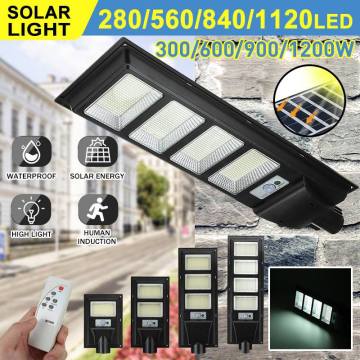 IP65 300W/600W/900W/1200W LED Solar Lamp Wall Street Light Super Bright Radar PIR Motion Sensor Security Lamp for Outdoor Garden