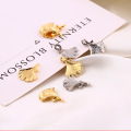 10pcs/lot Alloy Gold Rhodium Color Ginkgo Leaf Charm Pendant for DIY Headwear Hairpin Decration Jewelry Findings Supplier Craft